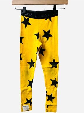 nununu Yellow Leggings with Black Star Print